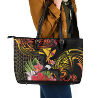 Hawaii Iwa Bird Leather Tote Bag Great Frigatebird Kanaka Tropical Hippie Style LT14 - Polynesian Pride