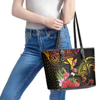 Hawaii Iwa Bird Leather Tote Bag Great Frigatebird Kanaka Tropical Hippie Style LT14 - Polynesian Pride