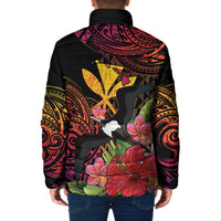 Hawaii Iwa Bird Padded Jacket Great Frigatebird Kanaka Tropical Hippie Style - Polynesian Pride