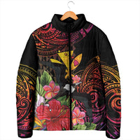Hawaii Iwa Bird Padded Jacket Great Frigatebird Kanaka Tropical Hippie Style - Polynesian Pride