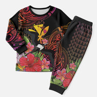 Hawaii Iwa Bird Christmas Pajama Set Great Frigatebird Kanaka Tropical Hippie Style - Polynesian Pride