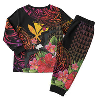 Hawaii Iwa Bird Christmas Pajama Set Great Frigatebird Kanaka Tropical Hippie Style - Polynesian Pride