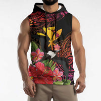 Hawaii Iwa Bird Sleeveless Hoodie Great Frigatebird Kanaka Tropical Hippie Style - Polynesian Pride