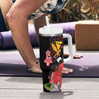 Hawaii Iwa Bird Tumbler With Handle Great Frigatebird Kanaka Tropical Hippie Style LT14 - Polynesian Pride