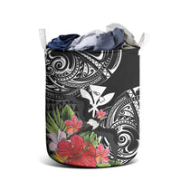 Hawaii Iwa Bird Laundry Basket Great Frigatebird Kanaka Tropical Flowers - Polynesian Pride
