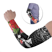 Hawaii Iwa Bird Arm Sleeves Great Frigatebird Kanaka Tropical Flowers - Polynesian Pride