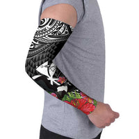 Hawaii Iwa Bird Arm Sleeves Great Frigatebird Kanaka Tropical Flowers - Polynesian Pride