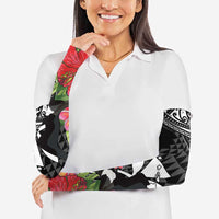 Hawaii Iwa Bird Arm Sleeves Great Frigatebird Kanaka Tropical Flowers - Polynesian Pride