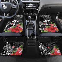 Hawaii Iwa Bird Car Mats Great Frigatebird Kanaka Tropical Flowers - Polynesian Pride