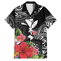 Hawaii Iwa Bird Family Matching Long Sleeve Bodycon Dress and Hawaiian Shirt Great Frigatebird Kanaka Tropical Flowers LT14 Dad's Shirt - Short Sleeve Black - Polynesian Pride