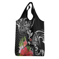 Hawaii Iwa Bird Grocery Bag Great Frigatebird Kanaka Tropical Flowers - Polynesian Pride