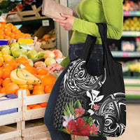 Hawaii Iwa Bird Grocery Bag Great Frigatebird Kanaka Tropical Flowers - Polynesian Pride