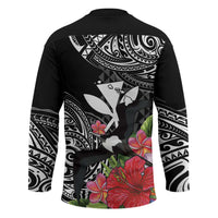 Hawaii Iwa Bird Hockey Jersey Great Frigatebird Kanaka Tropical Flowers LT14 - Polynesian Pride