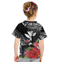 Hawaii Iwa Bird Kid T Shirt Great Frigatebird Kanaka Tropical Flowers LT14 - Polynesian Pride