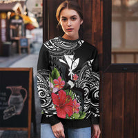 Hawaii Iwa Bird Ugly Christmas Sweater Great Frigatebird Kanaka Tropical Flowers LT14 - Polynesian Pride