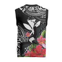 Hawaii Iwa Bird Christmas Knitted V-Neck Vest Great Frigatebird Kanaka Tropical Flowers - Polynesian Pride