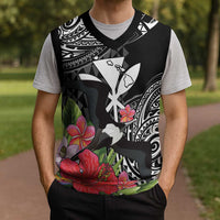 Hawaii Iwa Bird Christmas Knitted V-Neck Vest Great Frigatebird Kanaka Tropical Flowers - Polynesian Pride