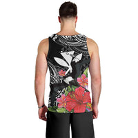 Hawaii Iwa Bird Men Tank Top Great Frigatebird Kanaka Tropical Flowers LT14 - Polynesian Pride