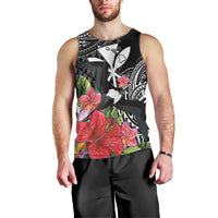 Hawaii Iwa Bird Men Tank Top Great Frigatebird Kanaka Tropical Flowers LT14 - Polynesian Pride