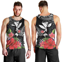 Hawaii Iwa Bird Men Tank Top Great Frigatebird Kanaka Tropical Flowers LT14 - Polynesian Pride
