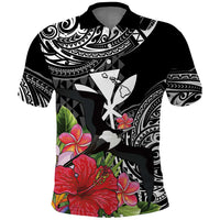 Hawaii Iwa Bird Polo Shirt Great Frigatebird Kanaka Tropical Flowers - Polynesian Pride