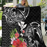 Hawaii Iwa Bird Quilt Great Frigatebird Kanaka Tropical Flowers - Polynesian Pride