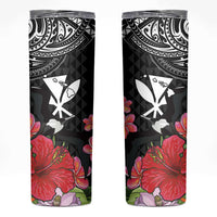 Hawaii Iwa Bird Skinny Tumbler Great Frigatebird Kanaka Tropical Flowers - Polynesian Pride