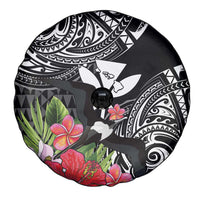 Hawaii Iwa Bird Spare Tire Cover Great Frigatebird Kanaka Tropical Flowers - Polynesian Pride