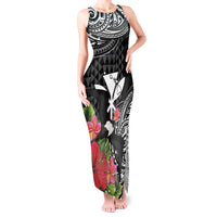 Hawaii Iwa Bird Tank Maxi Dress Great Frigatebird Kanaka Tropical Flowers - Polynesian Pride