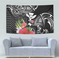 Hawaii Iwa Bird Tapestry Great Frigatebird Kanaka Tropical Flowers - Polynesian Pride