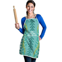 Teal Palaka Hawaii Iwa Bird Apron Hawaiian Kakau Jade Vine Lei - Polynesian Pride