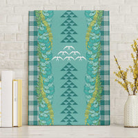 Teal Palaka Hawaii Iwa Bird Canvas Wall Art Hawaiian Kakau Jade Vine Lei - Polynesian Pride
