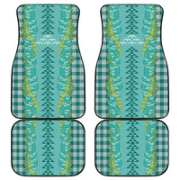 Teal Palaka Hawaii Iwa Bird Car Mats Hawaiian Kakau Jade Vine Lei - Polynesian Pride