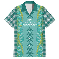 Teal Palaka Hawaii Iwa Bird Hawaiian Shirt Hawaiian Kakau Jade Vine Lei LT14 Teal - Polynesian Pride
