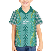Teal Palaka Hawaii Iwa Bird Hawaiian Shirt Hawaiian Kakau Jade Vine Lei LT14 - Polynesian Pride
