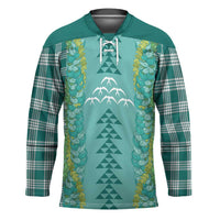 Teal Palaka Hawaii Iwa Bird Hockey Jersey Hawaiian Kakau Jade Vine Lei LT14 Unisex Teal - Polynesian Pride