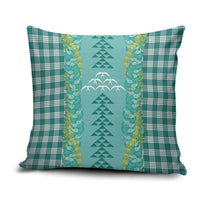 Teal Palaka Hawaii Iwa Bird Pillow Cover Hawaiian Kakau Jade Vine Lei - Polynesian Pride