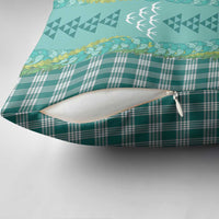 Teal Palaka Hawaii Iwa Bird Pillow Cover Hawaiian Kakau Jade Vine Lei - Polynesian Pride