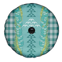 Teal Palaka Hawaii Iwa Bird Spare Tire Cover Hawaiian Kakau Jade Vine Lei - Polynesian Pride