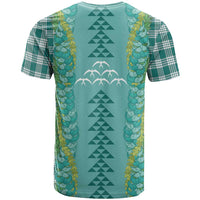Teal Palaka Hawaii Iwa Bird T Shirt Hawaiian Kakau Jade Vine Lei LT14 - Polynesian Pride
