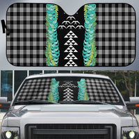 Black Palaka Hawaii Iwa Bird Auto Sun Shade Hawaiian Kakau Jade Vine Lei - Polynesian Pride