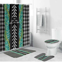Black Palaka Hawaii Iwa Bird Bathroom Set Hawaiian Kakau Jade Vine Lei - Polynesian Pride