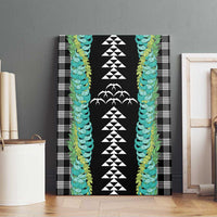 Black Palaka Hawaii Iwa Bird Canvas Wall Art Hawaiian Kakau Jade Vine Lei - Polynesian Pride