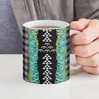 Black Palaka Hawaii Iwa Bird Ceramic Mug Hawaiian Kakau Jade Vine Lei - Polynesian Pride
