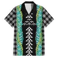 Black Palaka Hawaii Iwa Bird Family Matching Long Sleeve Bodycon Dress and Hawaiian Shirt Hawaiian Kakau Jade Vine Lei LT14 Dad's Shirt - Short Sleeve Black - Polynesian Pride