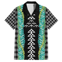 Black Palaka Hawaii Iwa Bird Family Matching Short Sleeve Bodycon Dress and Hawaiian Shirt Hawaiian Kakau Jade Vine Lei - Polynesian Pride