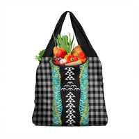 Black Palaka Hawaii Iwa Bird Grocery Bag Hawaiian Kakau Jade Vine Lei - Polynesian Pride