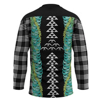 Black Palaka Hawaii Iwa Bird Hockey Jersey Hawaiian Kakau Jade Vine Lei LT14 - Polynesian Pride