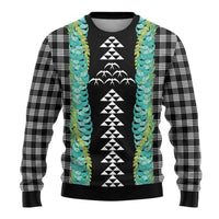 Black Palaka Hawaii Iwa Bird Ugly Christmas Sweater Hawaiian Kakau Jade Vine Lei - Polynesian Pride