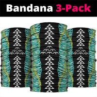 Black Palaka Hawaii Iwa Bird Neck Gaiter Hawaiian Kakau Jade Vine Lei - Polynesian Pride